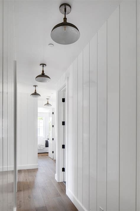 Tongue And Groove Paneling And Barnhouse Lighting White Wall Paneling
