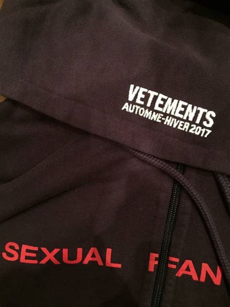vetements sexual fantasies hoodie grailed