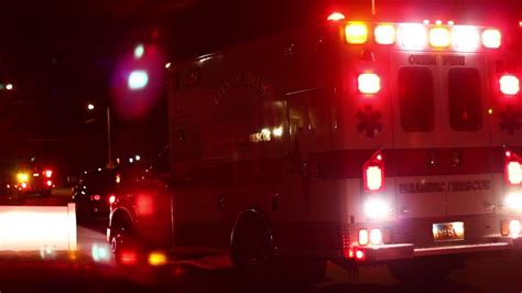 Ambulance Leaving Crime Scene At Night Stock Footage Sbv 301025342