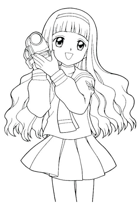 Sad Anime Coloring Page