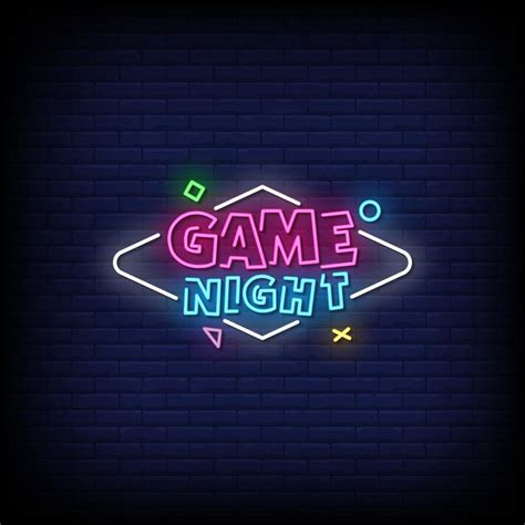 Game Night Neon Signs Style Text Vector 2187599 Vector Art At Vecteezy
