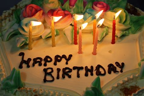 Happy Birthday Cake With Candles Image Free Stock Photo Public