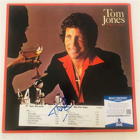 Tom Jones Autograph Signed What A Night Album Record Lp Beckett Auth