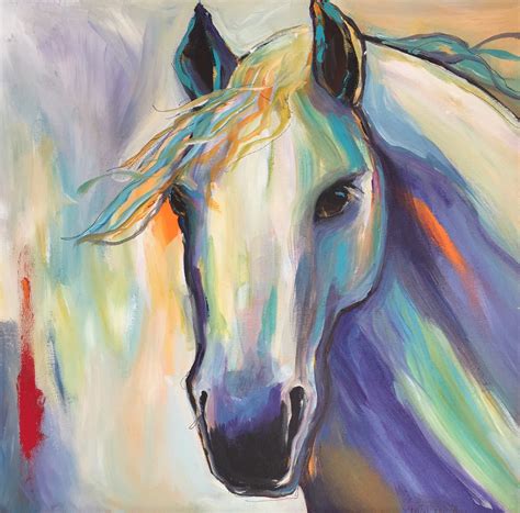 Horse Painting Colorful Chakra Modern Horse Art Custom Horse Etsy