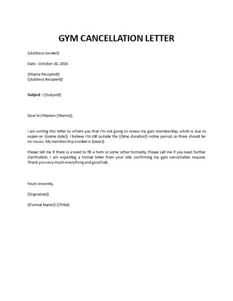 How To Write A Cancellation Letter To Gym Amos Writing