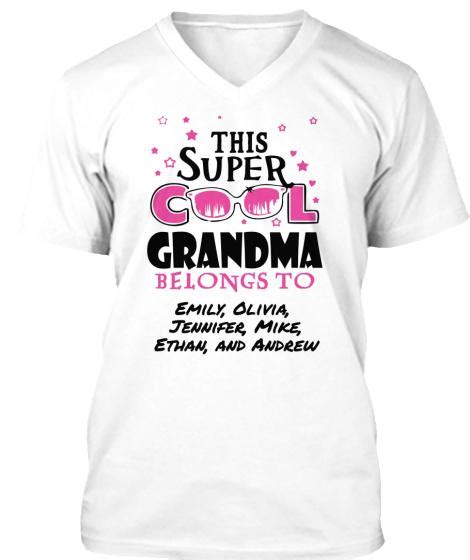 Super Cool Grandma Great Grandma Custom Tee 70