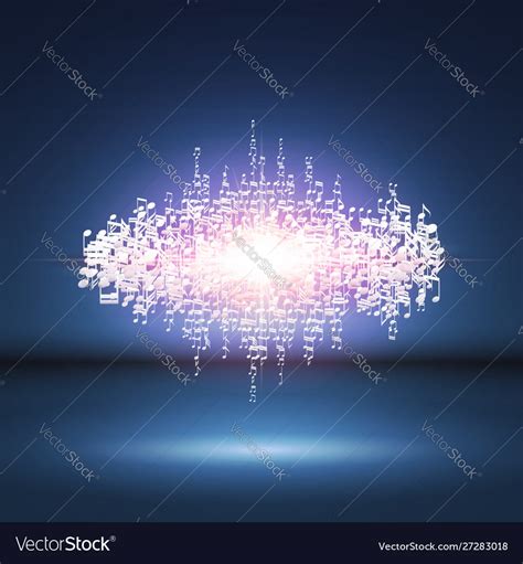 Exploding Party Music Wave Made Notes Royalty Free Vector