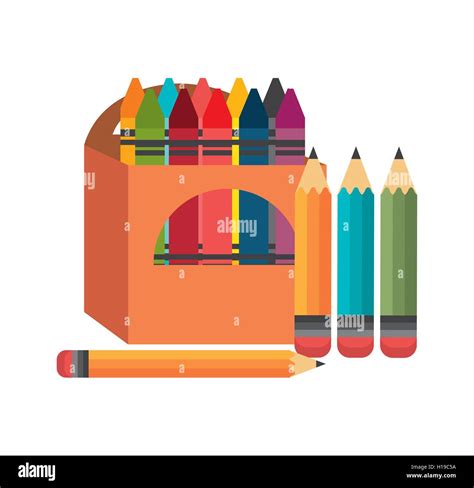 Crayons Box Four Pencil Graphic Stock Vector Image And Art Alamy