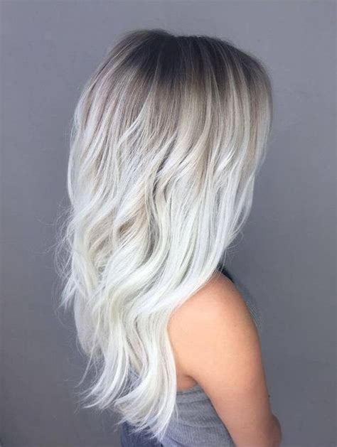 21 Icy Blonde Hair With Dark Roots Colour Ideas Ombre Hair Ice Blonde Hair Dark Roots Blonde