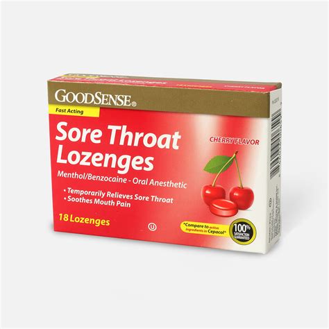 Goodsense Sore Throat Lozenge 18 Count Cherry