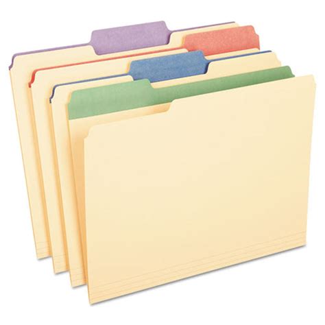 Manilla Colored Tab File Folders, 3/4