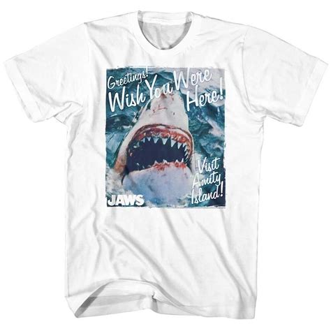 Jaws Visit Amity Island Greetings T Shirt Mens Societees