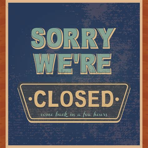 Sorry Were Closed Wallpaper Vector Image 1619158 Stockunlimited