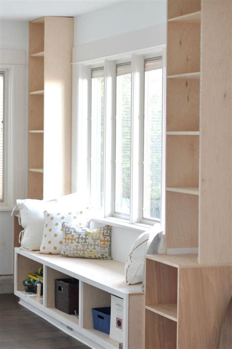 This window seat is unique in the fact that it not only offers a hinged seat for hidden storage, but this builder incorporated side storage options, also. DIY Window Seat and Built-Ins: Project's Started! - House ...