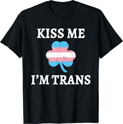 kiss me i m trans st patrick s day lgbtq pride flag shamrock t shirt clothing