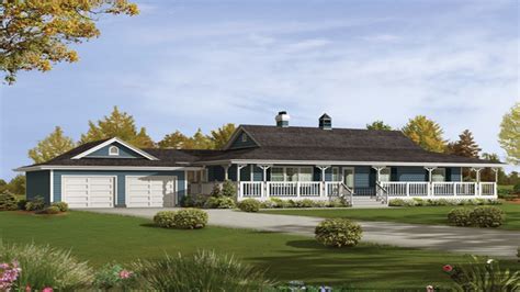 The typical modern farmhouse house plan presents a porch for outdoor living, and a second story with dormers for additional light. Small House Plans Ranch Style Ranch Style House Plans with Wrap around Porch, one level country ...
