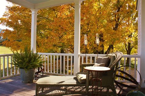 Autumn Bliss From The Porch Porch Gazebo Front Porch Wicker Chaise
