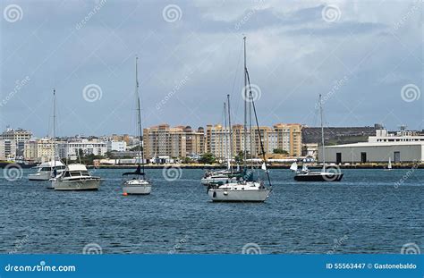 Sail Boats Anchored At San Juan Bay Puerto Rico Stock Image Image