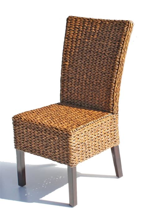 Linen fabric dining chair with rattan back and bamboo frame. HomeOfficeDecoration | Rattan Dining Chairs