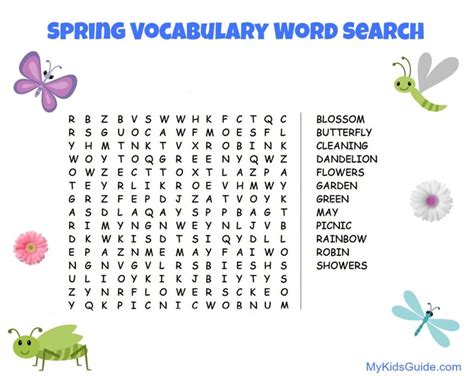 Printable Spring Word Searches For Kids C Ile Web E Hükmedin
