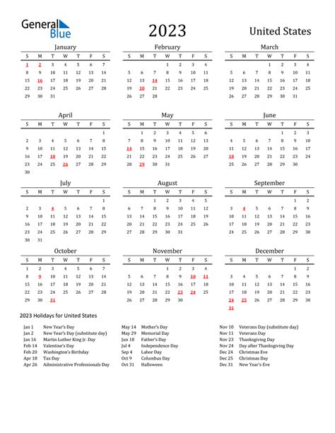 2023 Philippines Calendar With Holidays 2023 United States Calendar With Holidays 2023 United