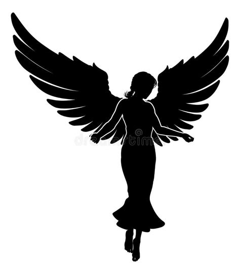 Angel Woman With Wings Silhouette Stock Vector Illustration Of Heaven