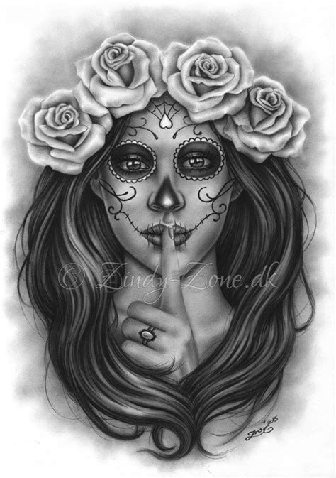 Pin By Pm On Artes Body Art Tattoos Skull Girl Tattoo Day Of The