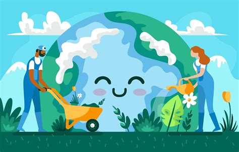 People Caring For The Environment On Earth Day 2186825 Vector Art At