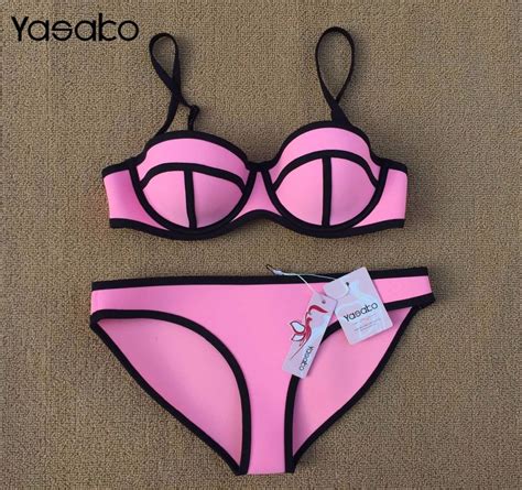 Yasako 2017 Push Up Neoprene Swimsuit Sexy Push Up Neoprene Bikini Bathing Suits Neoprene