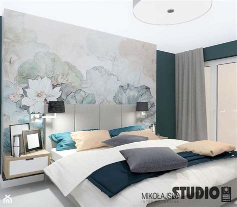 Sypialnia Z Florystyczną Tapetą Zdjęcie Od MikoŁajskastudio