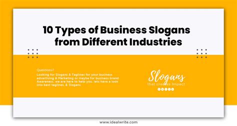 10 Types Of Business Slogans From Different Industries Examples