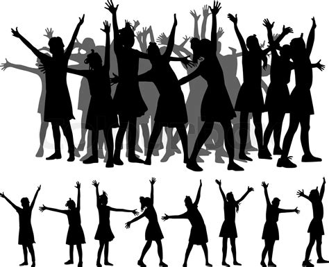 Dance People Silhouette Vector Stock Vector Colourbox