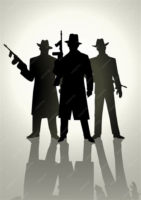 Premium Vector Silhouette Illustration Of A Gangster