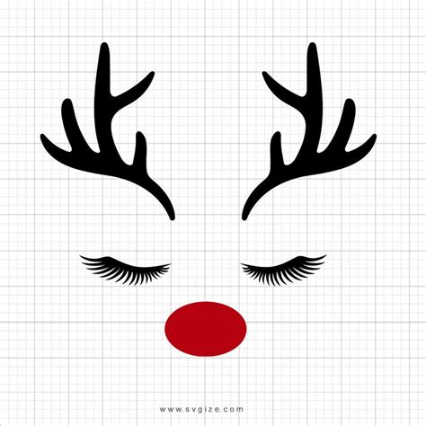 Rudolph Svg Christmas Svg Reindeer Face Svg Cricut Svg Cut Etsy