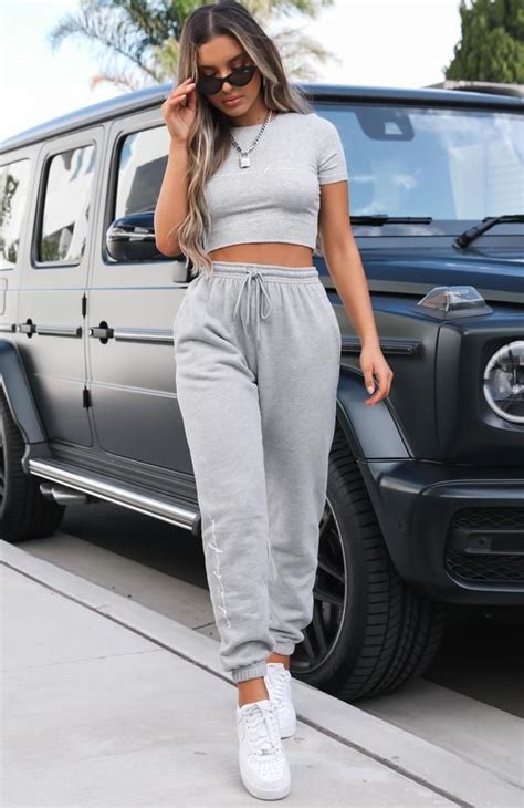 Tied Together Sweatpants Grey Marle In 2020 Streetwear Women Outfits