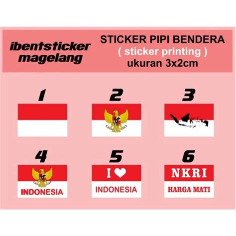 Jual Stiker Bendera Indonesia Pipi Sticker Shopee Indonesia