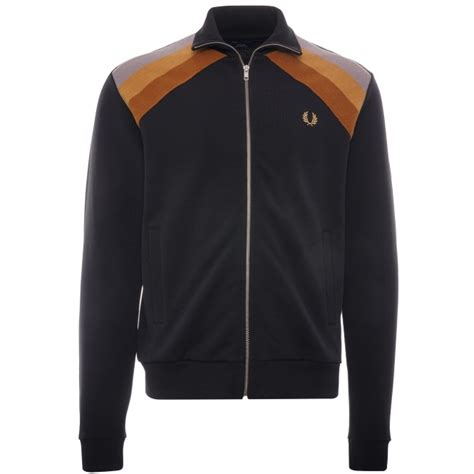 Fred Perry Reissues Towelling Stripe Track Jacket Black J2809 102