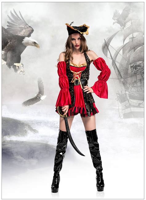 plus szie xl halloween pirate costume adult women red sexy matador pirate captain cosplay