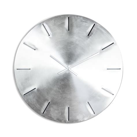 Extra Large Brushed Steel Metal Wall Clock Round Wall Clocks
