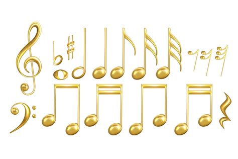 Musical Notes Symbols In Golden Color Graphic By Pikepicture · Creative