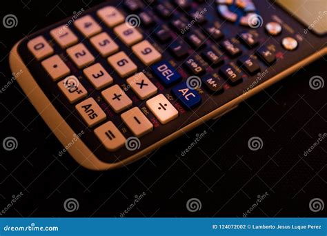 Dividing Key Of The Keyboard Of A Scientific Calculator Stock Photo