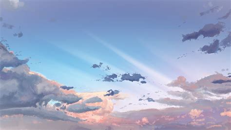 Download Wallpaper 3840x2400 Sky Clouds Original Anime 4k Wallaper
