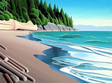 Mystic Beach Afternoon Painting By Ron Parker