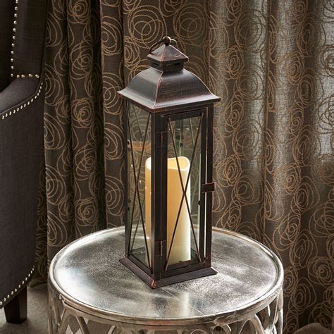 Smart Design Sti84036lc Siena Metal Lantern With Led Candle 16 Inch