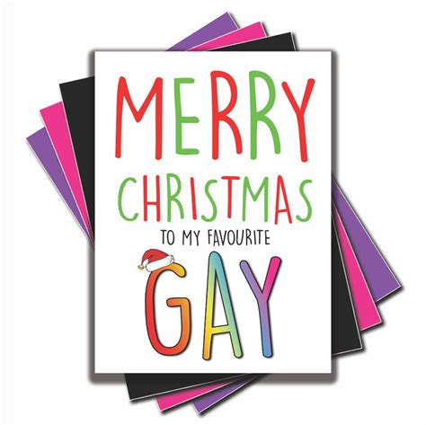 funny christmas card for gay friend merry christmas to my etsy