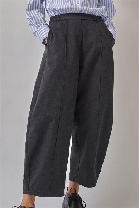 Cordera Front Seam Curved Leg Pants In Anthracite