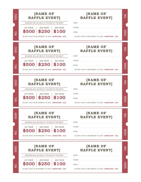 Free Printable Raffle Tickets With Stubs - FREE DOWNLOAD ...