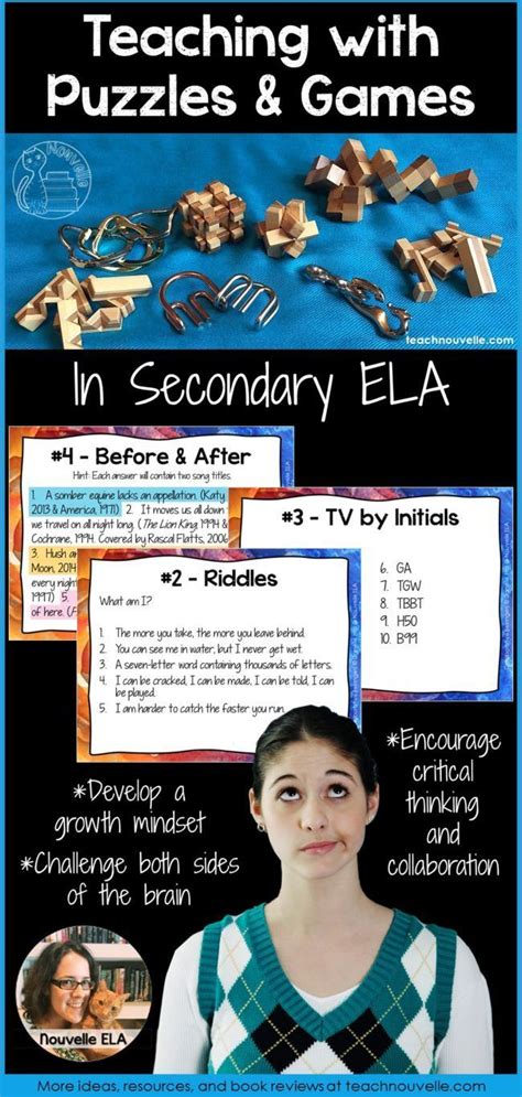 Using Puzzles In High School Ela Nouvelle Ela Teaching Resources