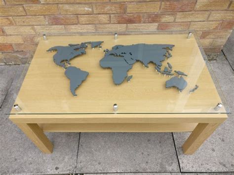 Diy Er Builds Coffee Table With Backlit World Map Beneath A Glass Top