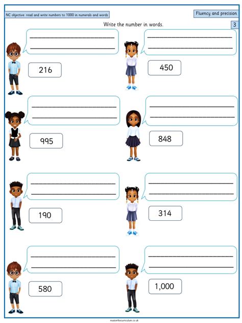 Numbers In Words 1 To 1000 Worksheets